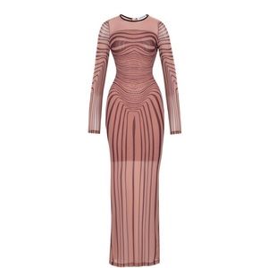 Sheer dress with tonal detail